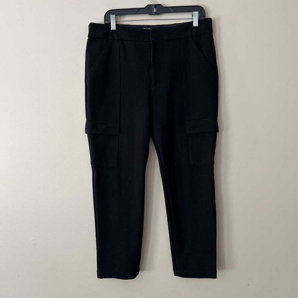 Anthropologie Womens The Essential Slim Trousers Cropped Pants Black Size US 14
